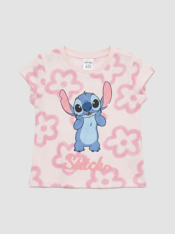 LCW baby Stitch Baskılı Kız Bebek Tişört