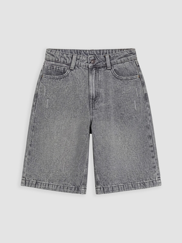 LCW Kids Yırtık Detaylı Kız Çocuk Jean Şort