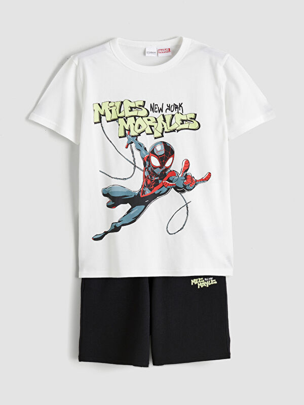 LCW Kids Spider-Man Printed Boy's T-Shirt and Shorts Set