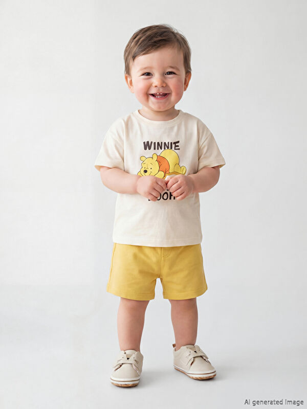 LCW baby Winnie The Pooh Baskılı Erkek Bebek Şort ve Tişört