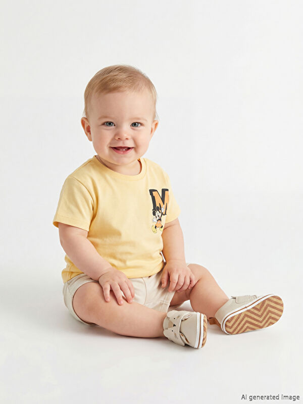 LCW baby فانێك و شۆرتی منداڵی کوڕ چاپکراوی Mickey Mouse
