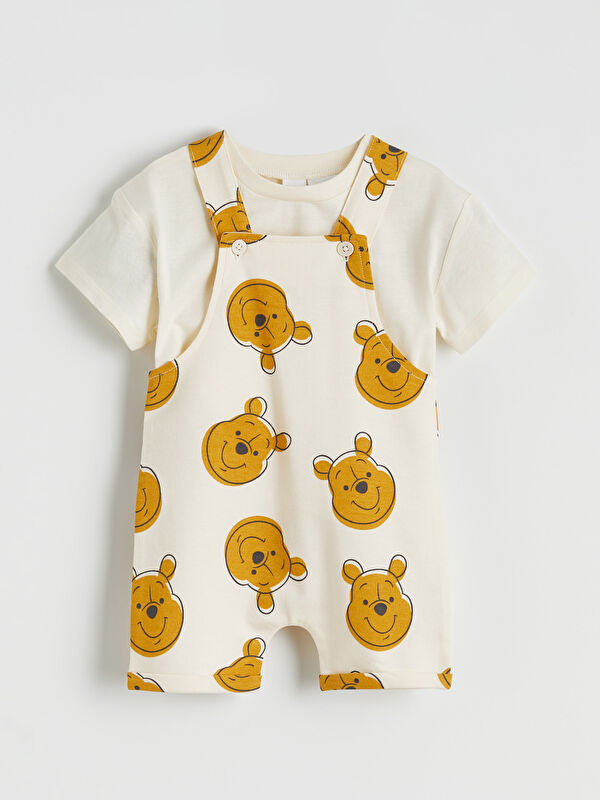 LCW baby Winnie the Pooh Baby Boys' Dungarees and T-Shirt
