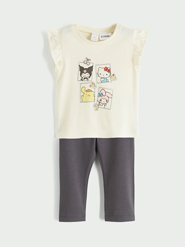 LCW baby Kuromi Print Baby Girl Blouse and Leggings