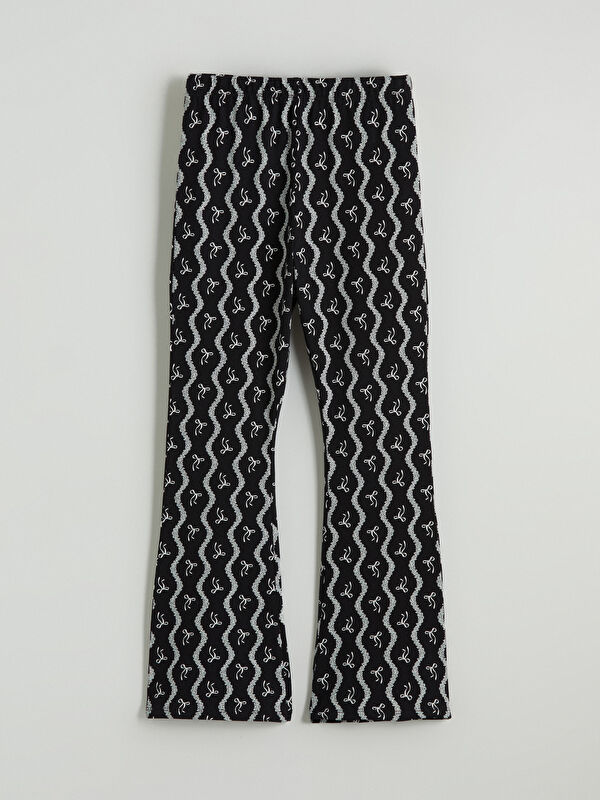 LCW Kids Bow Printed Flare Girls Leggings