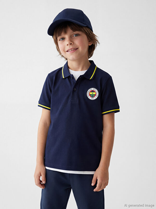 LCW Kids Fenerbahçe Baskılı Erkek Çocuk Polo Yaka Tişört