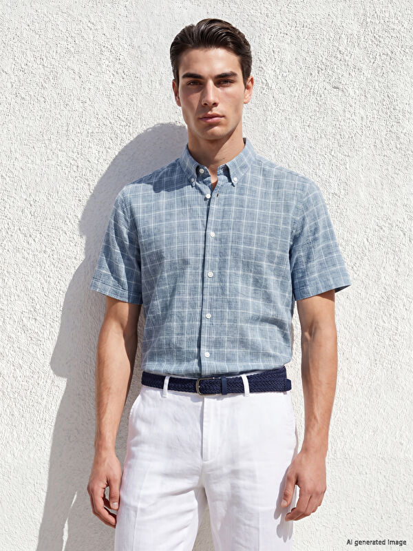 LCWAIKIKI Classic Regular Fit Kareli Erkek Gömlek