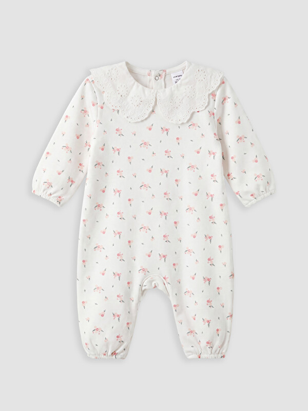 LCW baby Floral Peter Pan Collar Baby Girl Romper