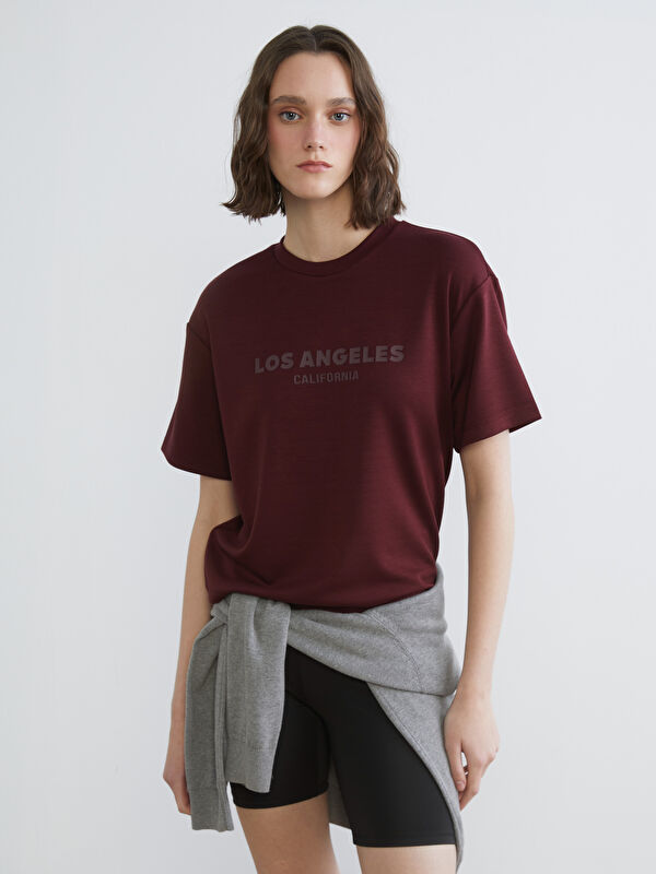 XSIDE Женская футболка с принтом «Los Angeles» из мягкой ткани