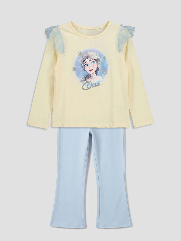 LCW Kids طقم بناتي بطبعة فروزن