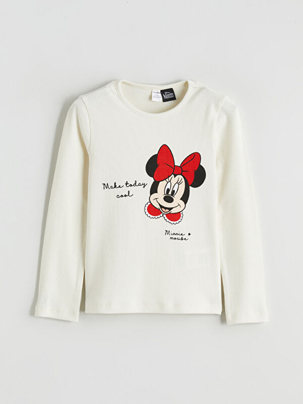 LCW Kids Crew Neck Minnie Mouse Printed Girls' T-Shirt