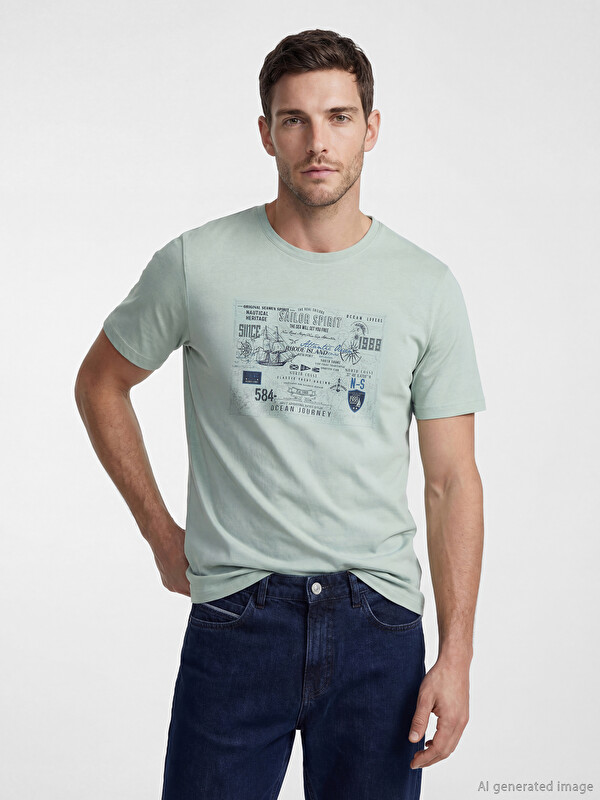 LCWAIKIKI Classic Mashkull Jeshil T-shirt