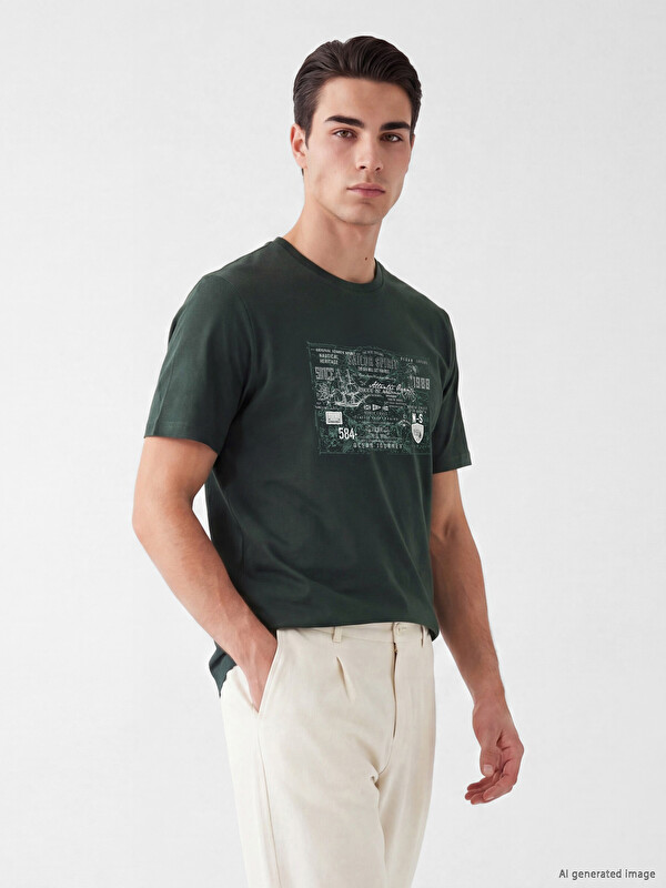 LCWAIKIKI Classic Mashkull Jeshil T-shirt