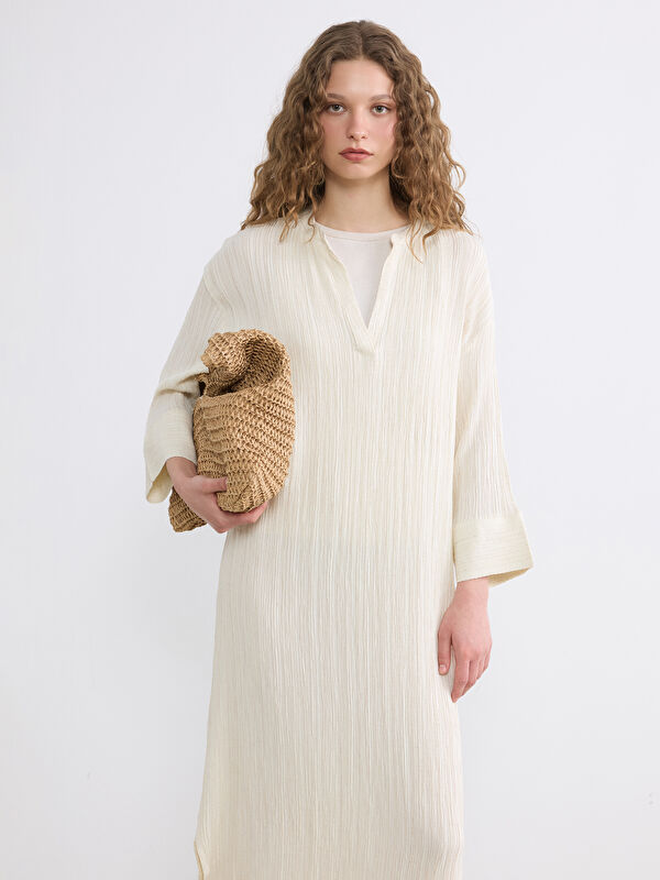 LCW Modest Woman Ecru Dress