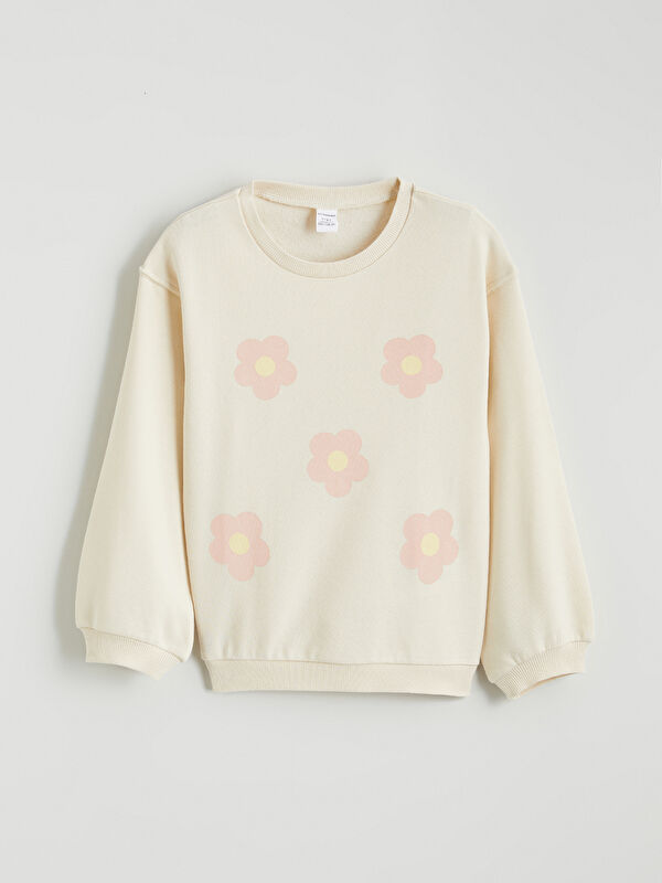 LCW Kids Crew Neck Floral Girls' Sweatshirt