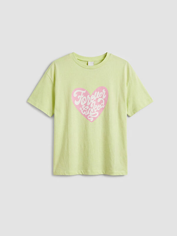 LCW Kids Crew Neck Printed Girls' T-Shirt