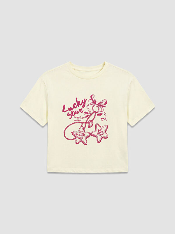 LCW Kids T-shirt à col rond imprimé pour fille