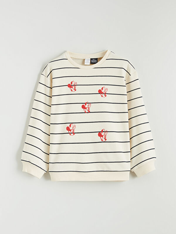 LCW Kids Sweat-shirt Imprimé Minnie Mouse pour Filles à Col Rond