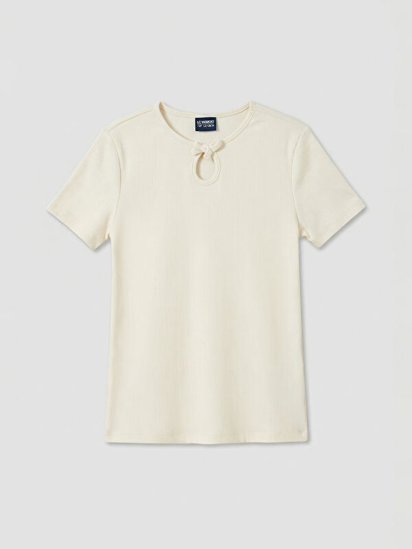 LCW Kids Crew Neck T-Shirt for Girls
