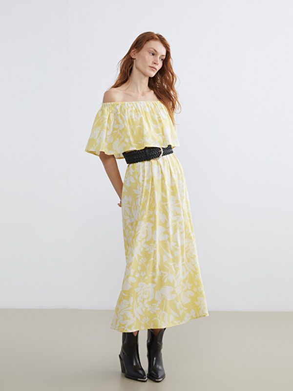 LCW Vision Boat Neck Floral Dress
