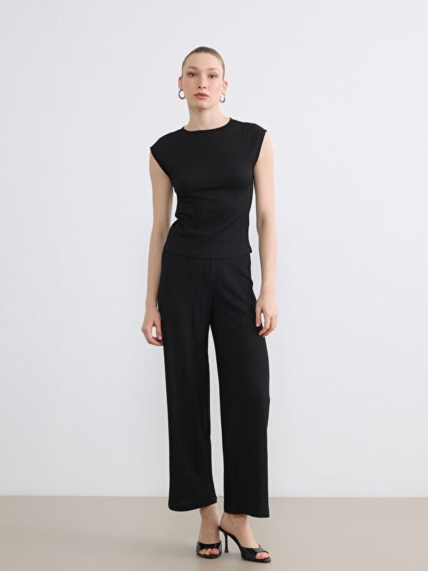 LCWAIKIKI Classic Elastische Taille Strukturierte Damenhose