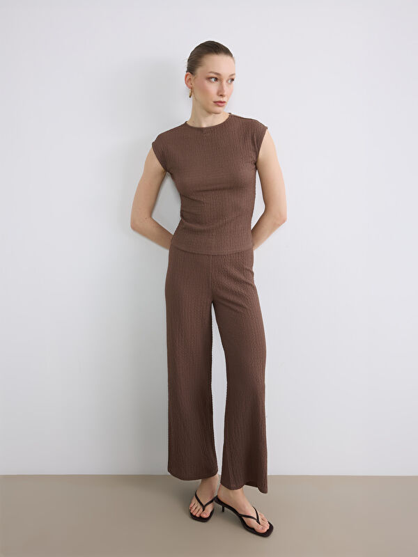 LCWAIKIKI Classic Elastische Taille Strukturierte Damenhose
