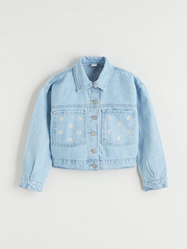 LCW Kids Embroidered Girls' Denim Jacket