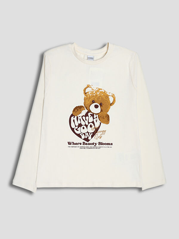 LCW Kids Crew Neck Printed Girls' T-Shirt