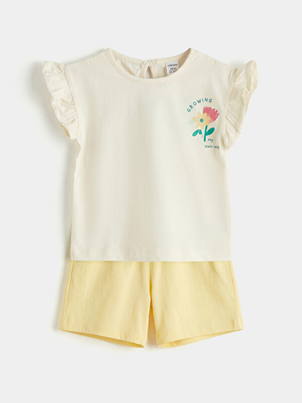 LCW baby T-shirt et short à volants imprimés pour bébé fille