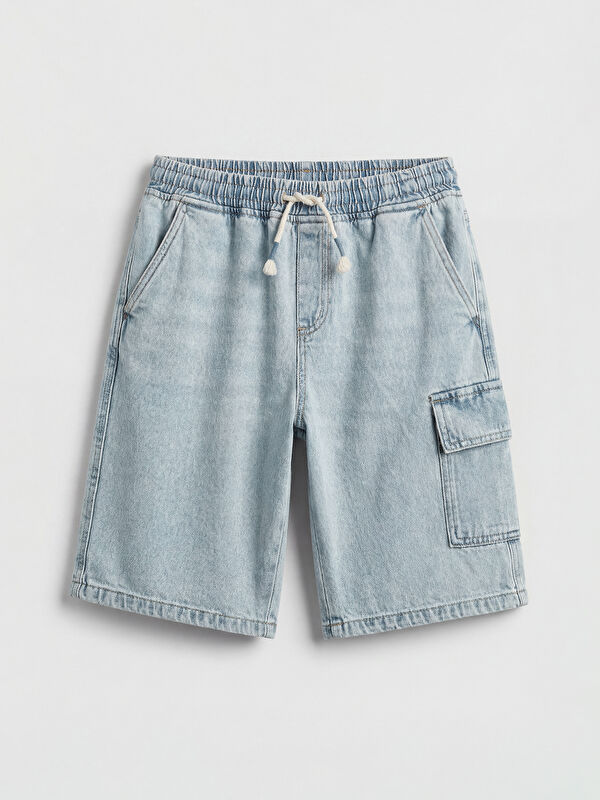 LCW Kids Elastic Waist Boys' Cargo Jean Shorts