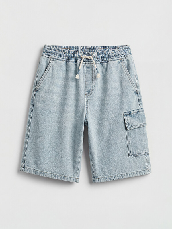 LCW Kids Elastic Waist Boys' Cargo Jean Shorts