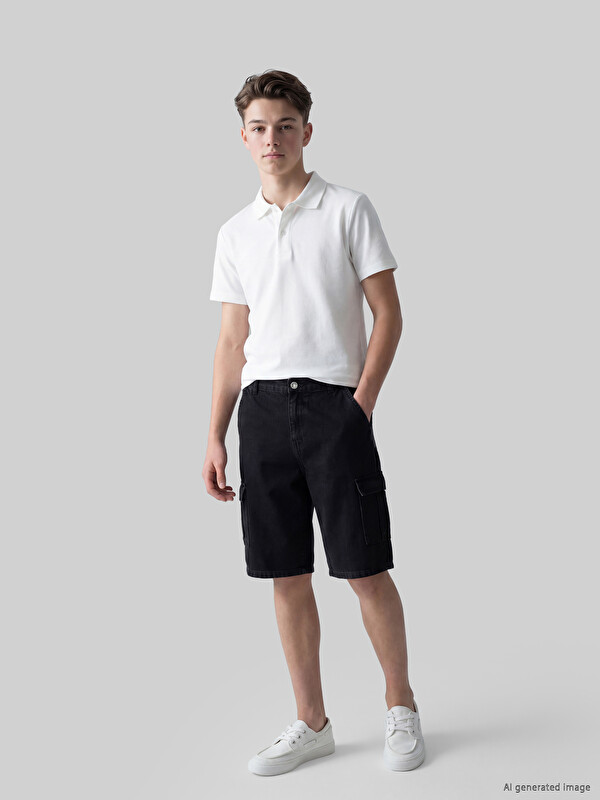 LCW Kids Cargo Pocket Boys' Denim Shorts
