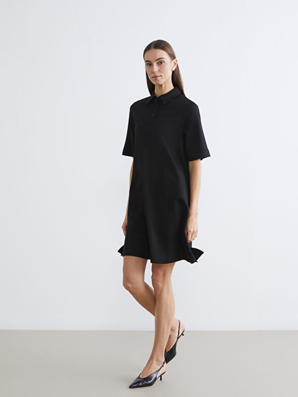 LCW Comfort Collared Mini Dress