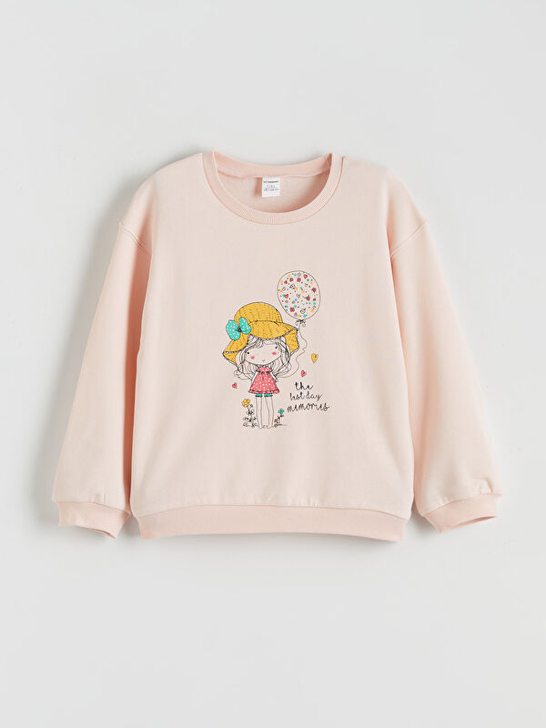 LCW Kids Sweat-shirt Imprimé pour Filles à Col Rond