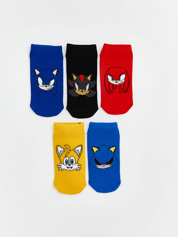 LCW Kids Sonic Desenli Erkek Çocuk Patik Çorap 5'li