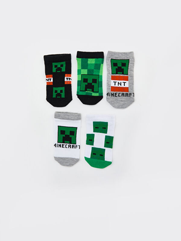 LCW Kids Minecraft Desenli Erkek Çocuk Patik Çorap 5'li