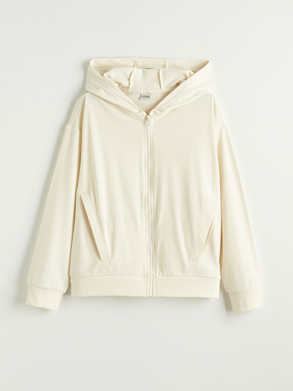 LCW Kids Girls' Soft Touch Zip-Up Hoodie