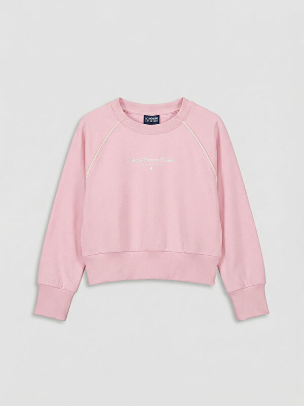 LCW Kids Girl's Soft Touch Crew Neck Sweatshirt