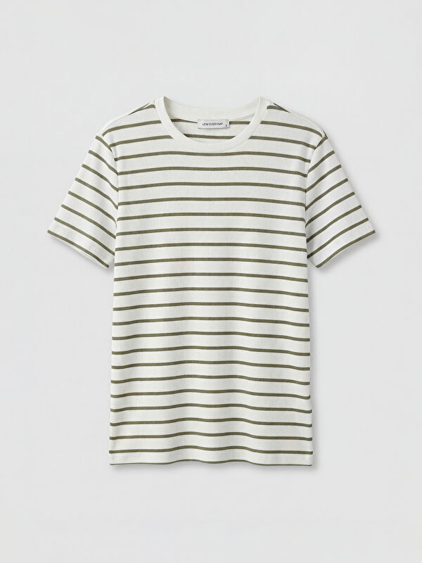 LCWAIKIKI Basic Crew Neck Ribbed Striped Women's Body