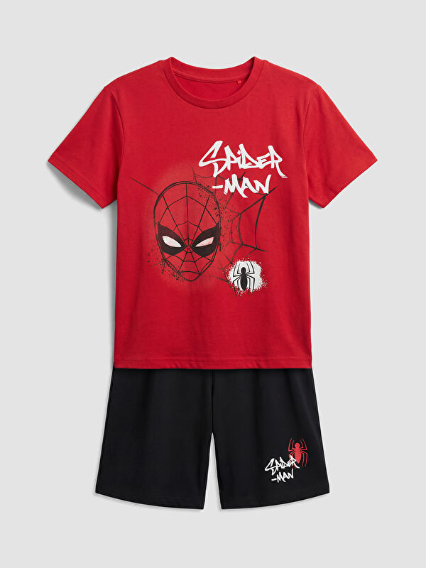 LCW Kids Spider-Man Print Boys' Short Pajama Set