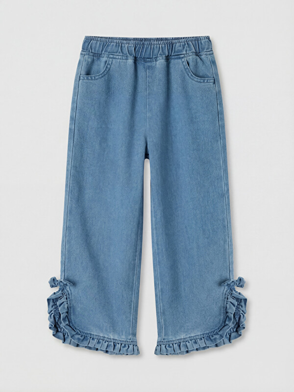 LCW Kids Regular Fit Ruffled Bow Girls' Jeans
