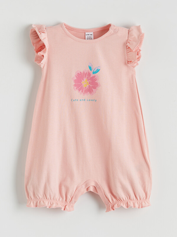 LCW baby Çiçek Baskılı Kız Bebek Tulum