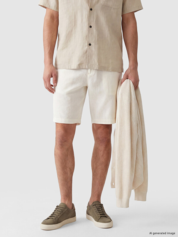 LCWAIKIKI Classic Regular Fit Keten Karışmlı Erkek Şort