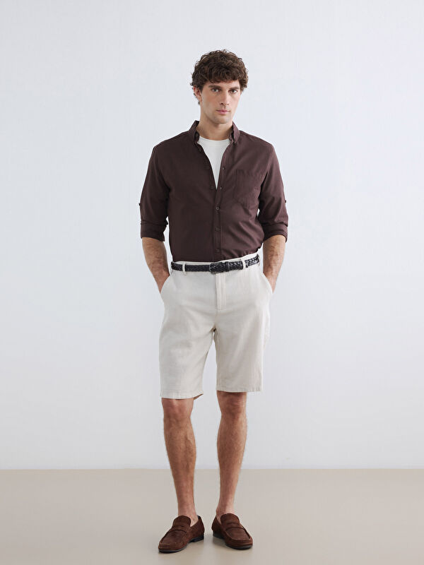 LCWAIKIKI Classic Regular Fit Keten Karışmlı Erkek Şort