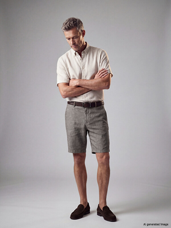LCWAIKIKI Classic Regular Fit Keten Karışmlı Erkek Şort