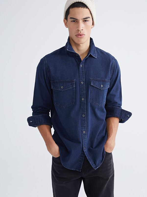 LCW Jeans Men's Regular Fit Denim Shirt