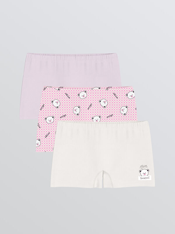 LCW Kids Baskılı Kız Çocuk Boxer 3'lü 
