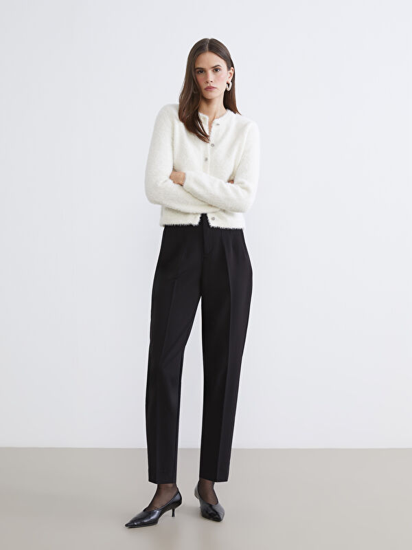 LCW Vision Pantalon Cigarette Plissé Taille Haute pour Femmes