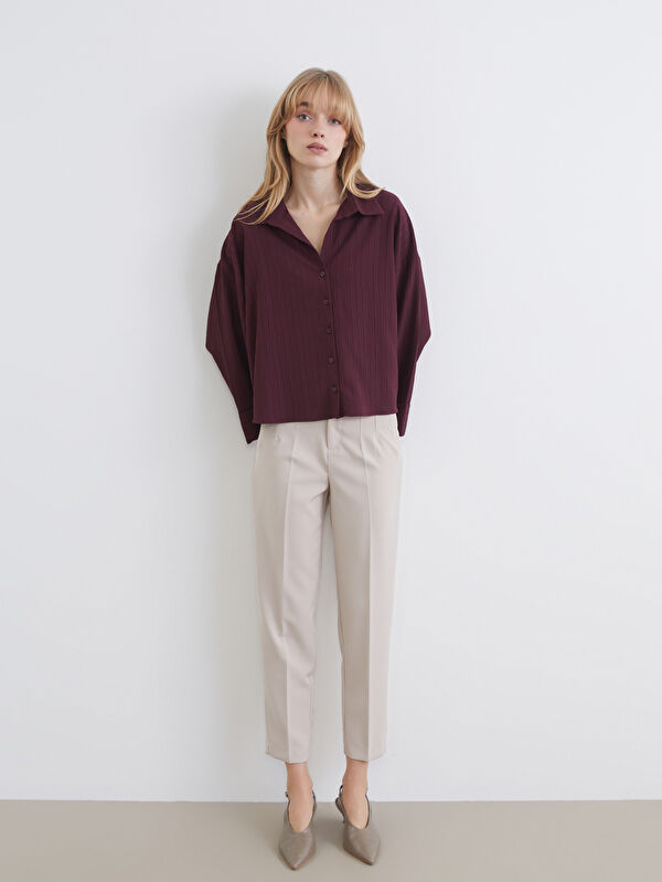 LCW Vision High-Waisted Pleated Women's Cigarette Trousers