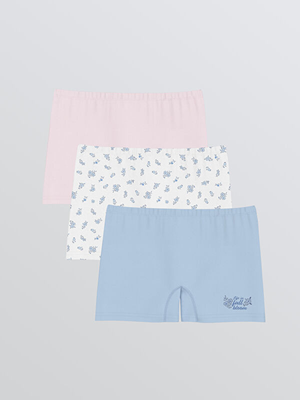 LCW Kids Çiçekli Kız Çocuk Boxer 3'lü