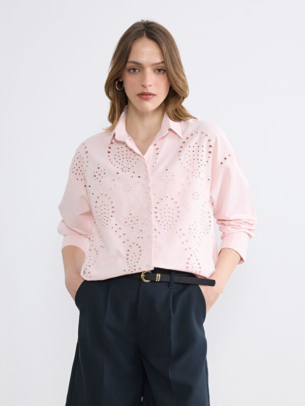 LCW Vision Embroidered Broderie Women's Shirt